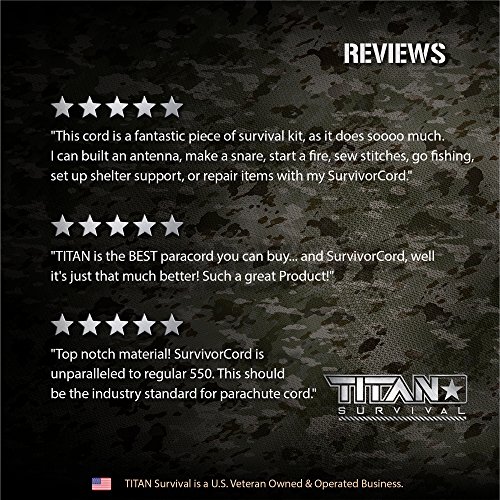 Titan SurvivorCord | DRAGONSCALE | 103 Feet | Patented Military Ty...