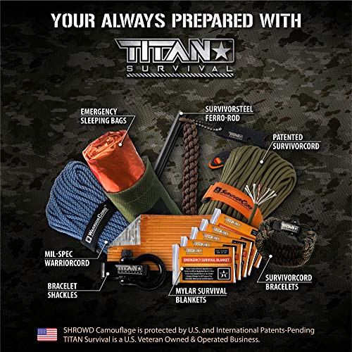 Titan SurvivorCord | DRAGONSCALE | 103 Feet | Patented Military Ty...