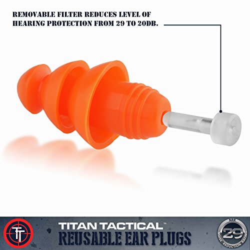 Titan Tactical Eyes + Ear Protection Kit w/ 29NRR Reusable Shootin...