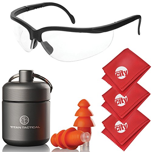 Titan Tactical Eyes + Ear Protection Kit w/ 29NRR Reusable Shootin...