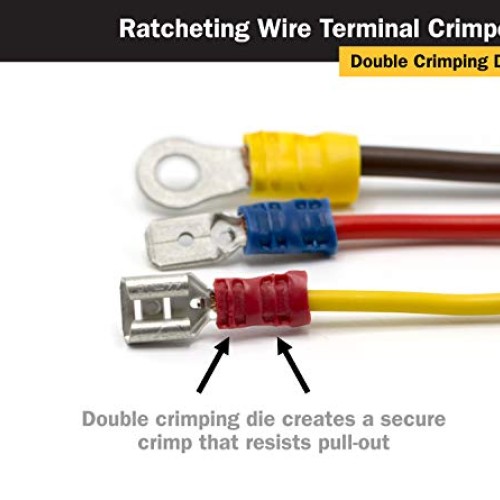 Titan Tools 11477 Ratcheting Wire Terminal Crimper Tool for Insula...