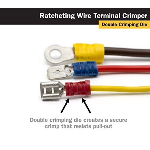 Titan Tools 11477 Ratcheting Wire Terminal Crimper Tool for Insula...
