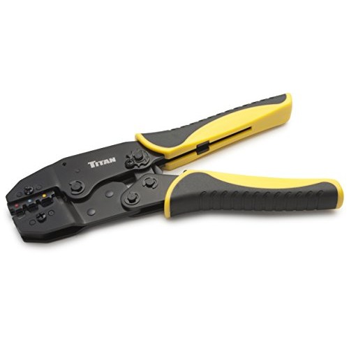 Titan Tools 11477 Ratcheting Wire Terminal Crimper Tool for Insula...