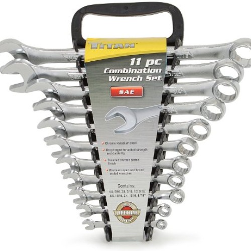 Titan Tools 17327 11-Piece SAE Raised Panel Combo Wrench Set