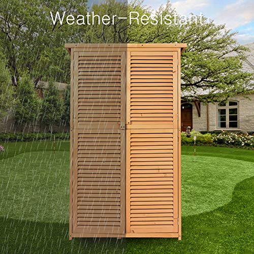 TITIMO 63 Outdoor Garden Storage Shed - Wooden Shutter Design Fir...