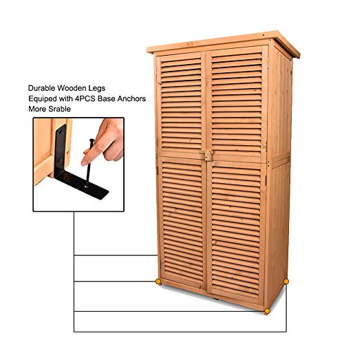 TITIMO 63 Outdoor Garden Storage Shed - Wooden Shutter Design Fir...