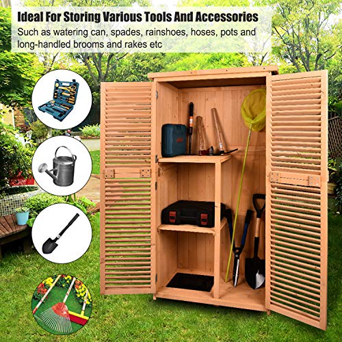 TITIMO 63 Outdoor Garden Storage Shed - Wooden Shutter Design Fir...