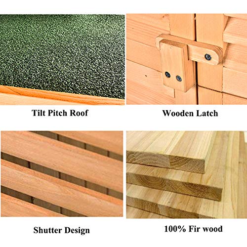 TITIMO 63 Outdoor Garden Storage Shed - Wooden Shutter Design Fir...