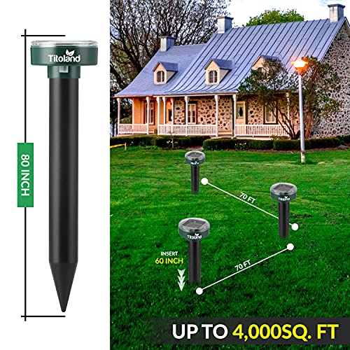 Mole Repellent Solar Powered for Lawns, 8 Pack Gopher Repellent Ul...
