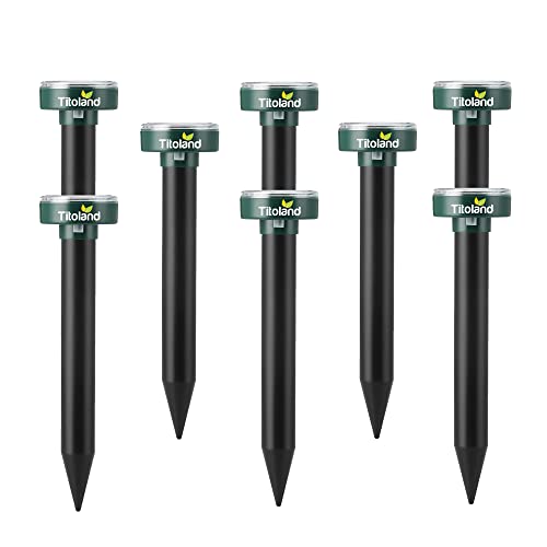 Mole Repellent Solar Powered for Lawns, 8 Pack Gopher Repellent Ul...