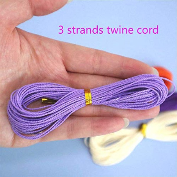 Tiumso 28 Colors 1mm Waxed Polyester Twine Cord 3 Strands Macrame ...