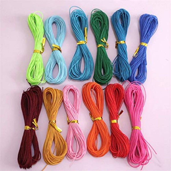 Tiumso 28 Colors 1mm Waxed Polyester Twine Cord 3 Strands Macrame ...