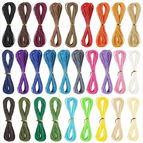 Tiumso 28 Colors 1mm Waxed Polyester Twine Cord 3 Strands Macrame ...