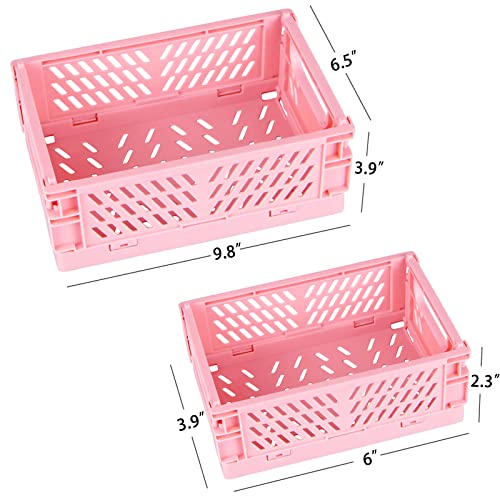 Tixill 2-Pack Mini Foldable Plastic Baskets for Organizing and Sto...