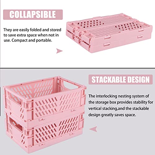 Tixill 2-Pack Mini Foldable Plastic Baskets for Organizing and Sto...