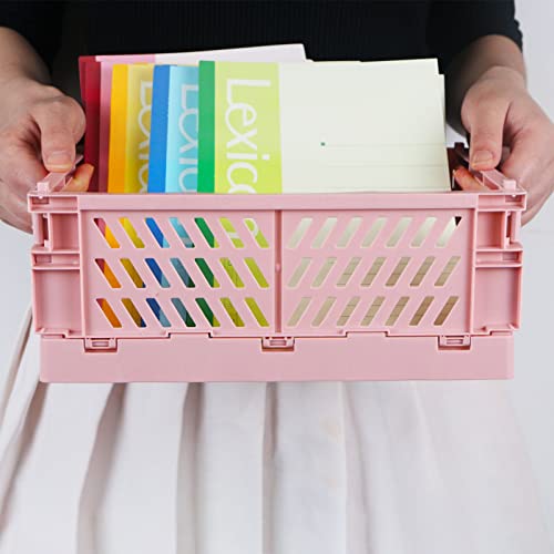 Tixill 2-Pack Mini Foldable Plastic Baskets for Organizing and Sto...