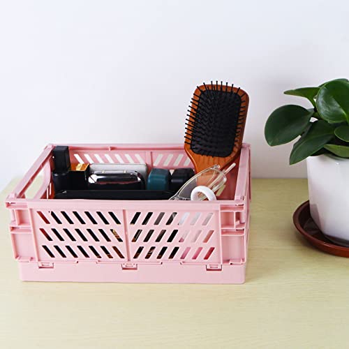 Tixill 2-Pack Mini Foldable Plastic Baskets for Organizing and Sto...