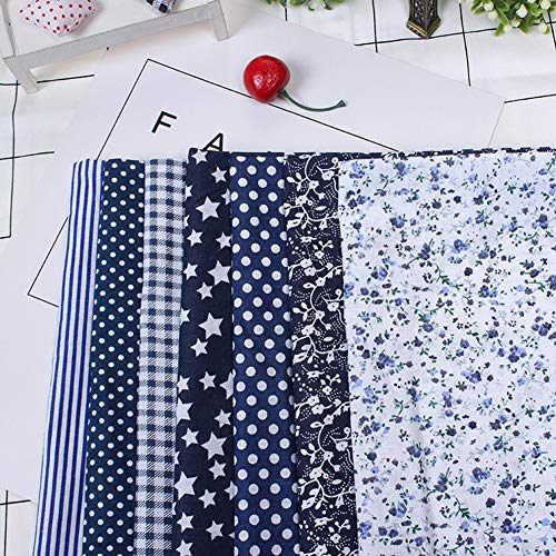 TJK 7pcs Quilting Fabric- Fat Quarters Fabric Bundles- 100% Cotton...