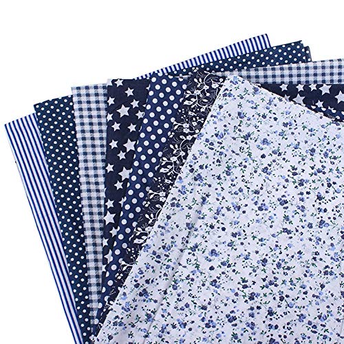 TJK 7pcs Quilting Fabric- Fat Quarters Fabric Bundles- 100% Cotton...