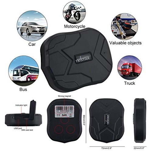 TKSTAR GPS Tracker, GPS Tracker for Vehicles Waterproof Tracking D...
