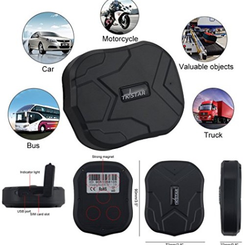 TKSTAR GPS Tracker, GPS Tracker for Vehicles Waterproof Tracking D...