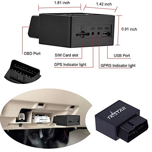TKSTAR GPS Tracker, OBD Car GPS Tracker Vehicle Real Time Tracking...