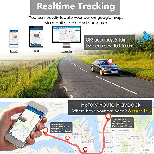 TKSTAR GPS Tracker,GPS Tracker for Vehicles Waterproof Real Time C...