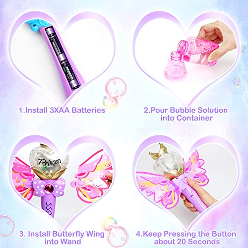 Sitodier Bubble Machine Bubble Blower for Toddlers Kids | Princess...