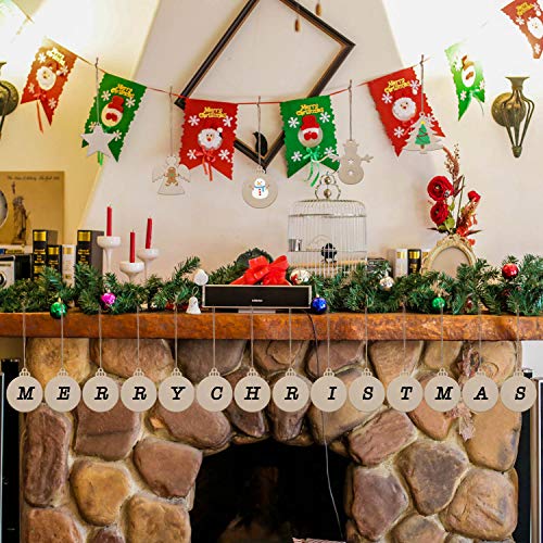 50 Pcs Unfinished Paintable Blank Wooden Christmas Festival Decora...