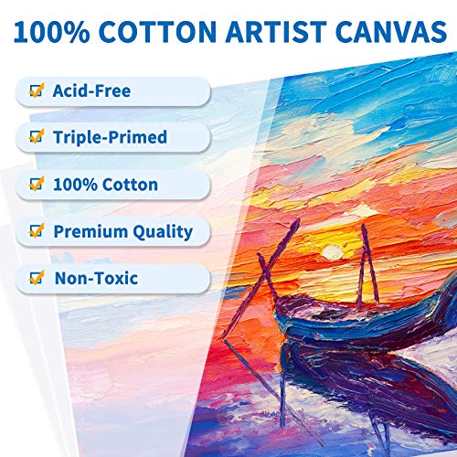 Painting Canvas Panels, 8x10, Set of 16, Artist Canvas Boards for...