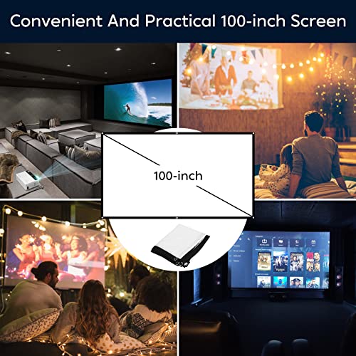 TMY Projector, Upgraded 9500 Lumens with 100 Projector Screen, 10...