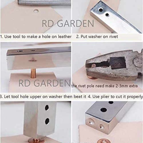 Towonder Copper Rivets with Setters Rust-Proof Studs DIY Leather C...