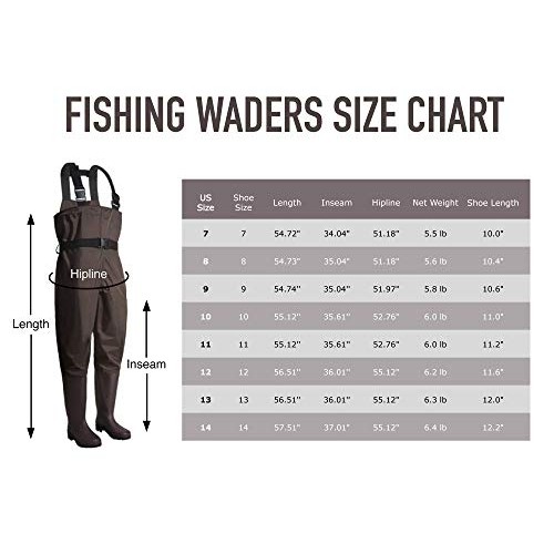 Toandon Mens Fishing Waders Bootfoot Chest Waders with Boots Water...