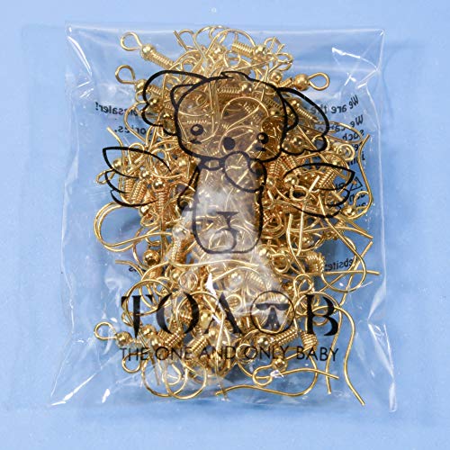 TOAOB 100pcs Earring Hooks Ear Wires with Ball and Coil K-Gold Ton...