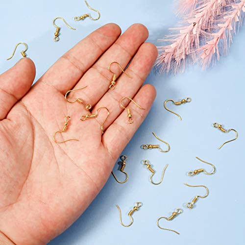 TOAOB 100pcs Earring Hooks Ear Wires with Ball and Coil K-Gold Ton...