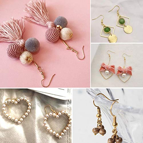 TOAOB 100pcs Earring Hooks Ear Wires with Ball and Coil K-Gold Ton...