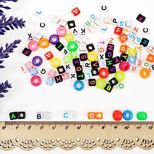 TOAOB 1200pcs Beads Kit Acrylic Letter Beads Cube Alphabet Beads M...