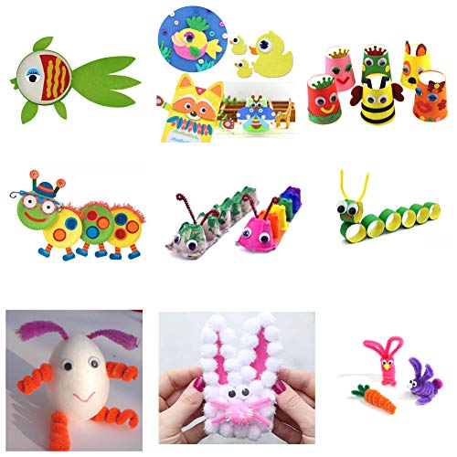 TOAOB 150pcs 1 Inch Plastic Wiggle Googly Eyes Self-Adhesive Black...