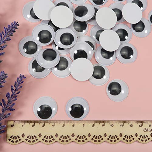 TOAOB 150pcs 1 Inch Plastic Wiggle Googly Eyes Self-Adhesive Black...