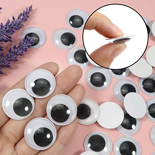 TOAOB 150pcs 1 Inch Plastic Wiggle Googly Eyes Self-Adhesive Black...