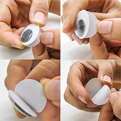 TOAOB 150pcs 1 Inch Plastic Wiggle Googly Eyes Self-Adhesive Black...