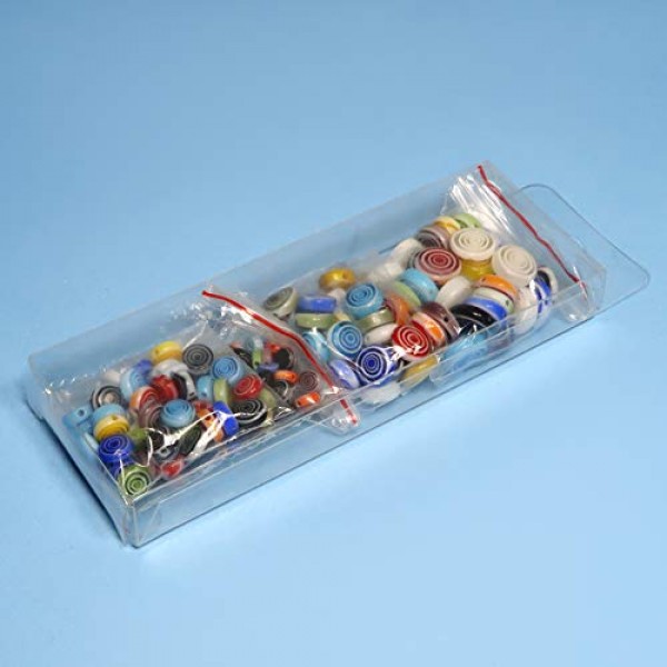 TOAOB 182pcs Assorted Colors Glass Beads Flat Round Lampwork Space...
