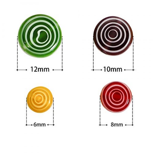 TOAOB 182pcs Assorted Colors Glass Beads Flat Round Lampwork Space...