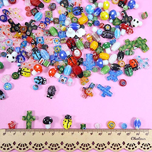 TOAOB 280pcs Assorted Glass Lampwork Beads Spacer Beads Craft Supp...