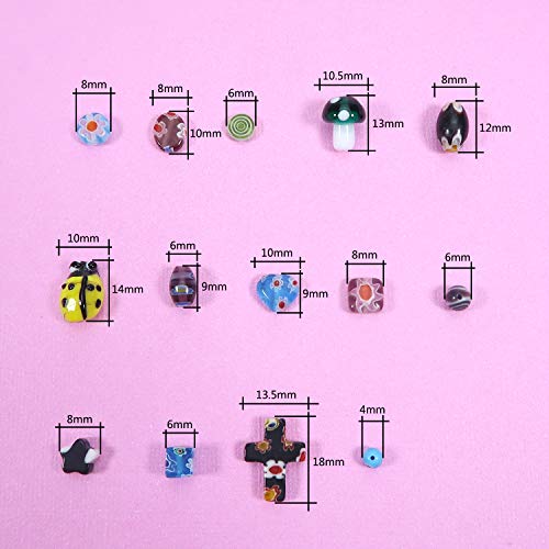 TOAOB 280pcs Assorted Glass Lampwork Beads Spacer Beads Craft Supp...