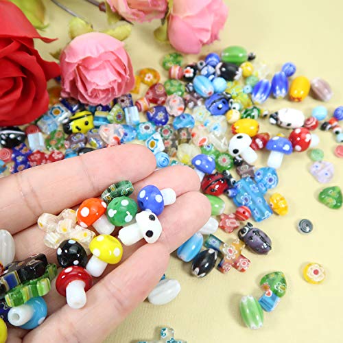 TOAOB 280pcs Assorted Glass Lampwork Beads Spacer Beads Craft Supp...
