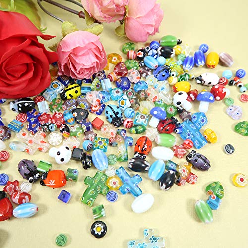 TOAOB 280pcs Assorted Glass Lampwork Beads Spacer Beads Craft Supp...