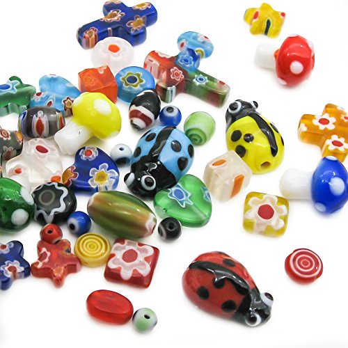 TOAOB 280pcs Assorted Glass Lampwork Beads Spacer Beads Craft Supp...