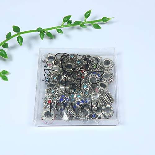 TOAOB 30pcs Assorted Antique Silver Rhinestone European Lampwork B...
