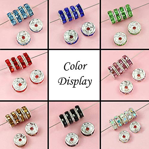 TOAOB 400pcs Assorted Colors Crystal Rondelle Spacer Beads 6mm 8mm...